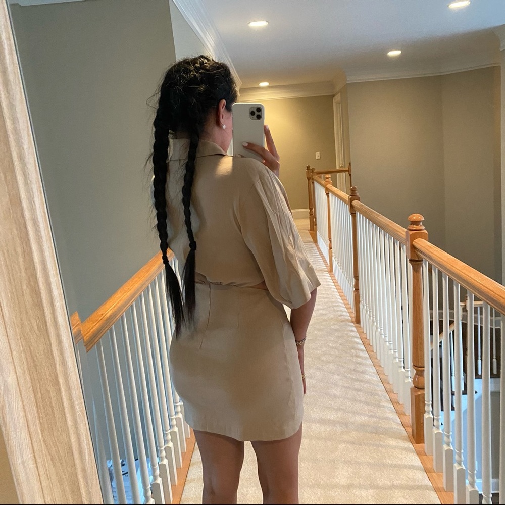 ZARA TAN CUTOUT DRESS BRAND NEW - Picture 10 of 15